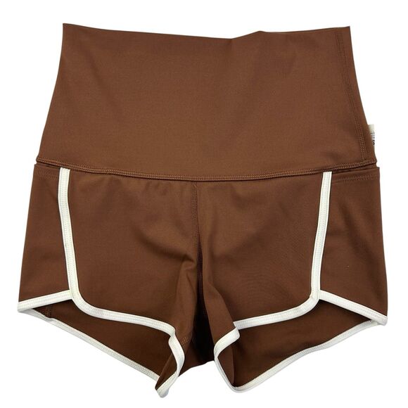 NEW Free People Movement Island Time Active Shorts Brown Size Small Retro 70s - Picture 2 of 11